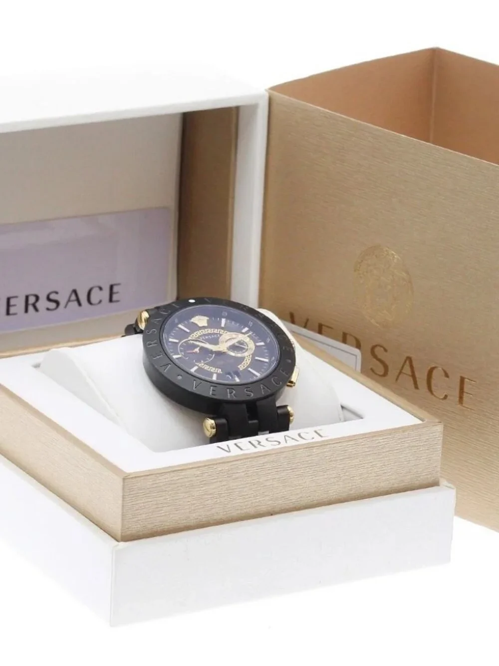 VERSACE V race VEBV00619 Dual time Black / gold Dial Quartz Men's Watch_966176